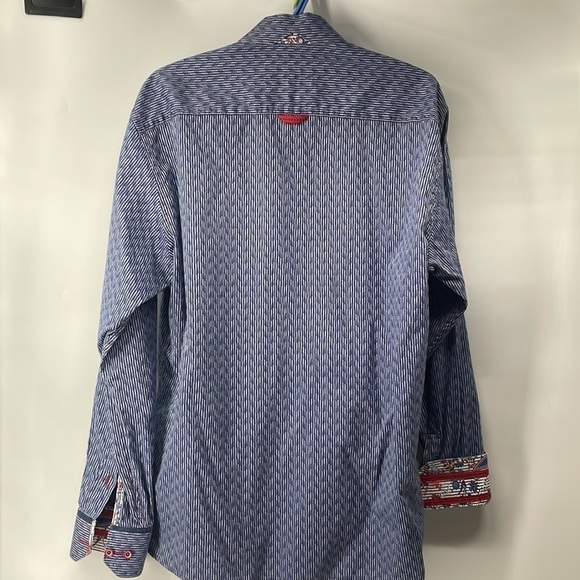 7 Downie St button down shirt button up flip cuff business career sz Lg - Picture 12 of 14